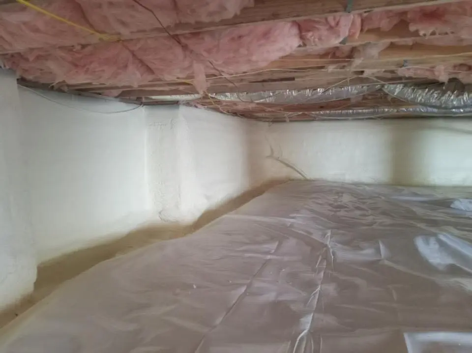 Crawl space encapsulation with closed-cell spray foam for Attic Insulation in Franklin Farm